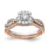 14K Two-tone Lab Grown Diamond Square Halo Engagement Ring 0.778ctw