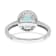 Rhodium Over 14K White Gold Aquamarine Diamond Halo Engagement Ring