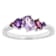 Multi-Stone Amethyst And Rhodolite Band Ring In Sterling Silver