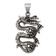 Sterling Silver Antiqued Dragon with Tongue Out Pendant