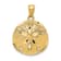 14k Yellow Gold Polished and Textured Large Sand Dollar Pendant