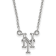 Rhodium Over Sterling Silver MLB LogoArt New York Mets N-Y Pendant Necklace