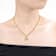 Vintage Shield CZ Pendant Curb Chain Necklace In 14K Gold Over Brass