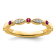 14K Yellow Gold Stackable Expressions Lab Created Ruby and Diamond Ring 0.096ctw