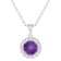 7mm Round Amethyst and White Topaz Accent Rhodium Over Sterling Silver
Halo Pendant w/Chain