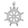 Rhodium Over Sterling Silver Polished Cut-out 3D Ships Wheel Pendant