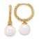 14K Yellow Gold 7-8mm Black and White Freshwater Cultured Pearl
Removable Dangle Hoop Earrings