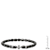 Black Hematite Cross Charm Beaded Stretch Bracelet In Sterling Silver