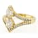Diamond Simulant Pear And White Zircon Ring In 18K Gold Over Sterling
Silver 2.25ctw