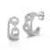 Sterling Statements Rhodium Sterling Silver CZ Link Hoop Earrings