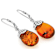 Amber Sterling Silver Dangle Earrings 17x11mm
