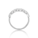 Baguette and Round White Topaz Sterling Silver Band Ring, 2.10ctw