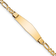 14k Yellow Gold Figaro Soft Diamond Shape ID Bracelet