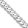 Rhodium Over 14k White Gold 7.25mm Solid Flat Beveled Curb 24 Inch Chain