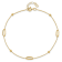 14K Yellow Gold Polished Diamond-cut Beads with 1-inch Extension Anklet