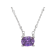 Purple Cubic Zirconia Rhodium Over Sterling Silver Station Necklace 1.93ctw
