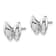 Rhodium Over 14k White Gold Diamond Butterfly Stud Earrings