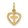 14K Yellow Gold Cross in Heart Charm Pendant