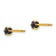 14K Yellow Gold 3mm Onyx Post Earrings