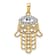 14k Two-tone Gold Diamond-Cut Evil Eye Hamsa Pendant