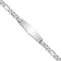 Rhodium Over 14k White Gold Figaro Link Soft Diamond Shape ID Bracelet