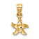 14k Yellow Gold Textured and Diamond-Cut Starfish Pendant