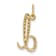 10K Yellow Gold Polished Letter d Initial Charm