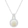 7mm Round Opal 1/7 ctw Diamond Rhodium Over Sterling Silver Halo Pendant
with Chain