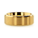 RADIATE Gold-Plated Titanium Flat Brushed Center Men's Wedding Ring With
Beveled Polished Edges 8mm