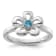 Sterling Silver Stackable Expressions Polished Flower Blue Topaz Ring 0.1ctw