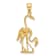 14k Yellow Gold Solid Flamingo Pendant - Open-Backed Polished Design, 24mm Length, 1.5 Grams