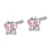 Rhodium Over 14K White Gold Polished Pink Cubic Zirconia Butterfly Post Earrings