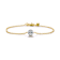 Bezel-Set CZ Stud Design Bracelet In 14K Gold Over Brass
