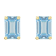 6x4mm Emerald Cut Aquamarine 14k Yellow Gold Stud Earrings