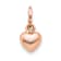 10K Rose Gold 3D Polished Heart Charm