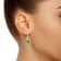 6mm Round Peridot 1/3 ctw Diamond Rhodium Over Sterling Silver Halo
Dangle Earrings