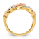 14K Polished and Diamond-cut Beads Fashion Ring