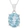 Sky Blue Topaz Solitaire Pendant Necklace In Sterling Silver