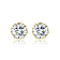 CZ Stud Earrings In 14K Gold Over Sterling Silver 3.8ctw