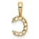 14K Yellow Gold Lab Grown Diamond Letter C Initial Pendant