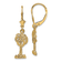 14K Yellow Gold Textured Palm Tree Dangle Earrings