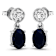 1.50ctw 14K White Gold Blue Sapphire and White Diamond Halo Earrings