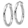 Rhodium Over Sterling Silver Polished and Textured Twisted Oval Hoop Earrings