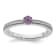 14K White Gold Stackable Expressions Amethyst and Diamond Ring 0.075ctw