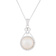 10-11mm Button White Cultured Freshwater Pearl and CZ Rhodium Over
Sterling Silver Pendant