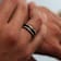 BAROQUE Black Titanium Diamond Pattern Brushed Finish Men’s Wedding Ring
with Milgrain Grooves 8mm