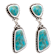 Barse Turquoise Double Drop Earrings In Sterling Silver Over Bronze