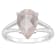 12x8mm Pear Shape Rose Quartz Rhodium Over Sterling Silver Ring