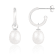 7.5-8mm White Cultured Freshwater Pearl Rhodium Over Sterling Silver Earrings