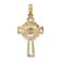 14K Yellow Gold and 14k Rose Gold Textured Claddagh Cross Charm